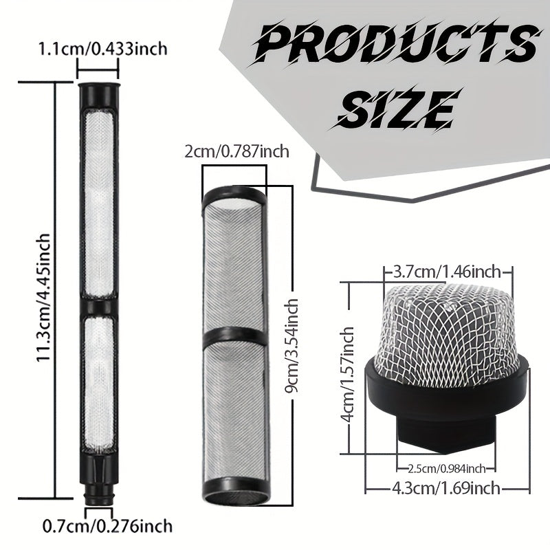 Aftermarket 10-Piece Airless Paint Sprayer Filter Kit - Compatible with Graco & Titan Manifold, Gun & Intake