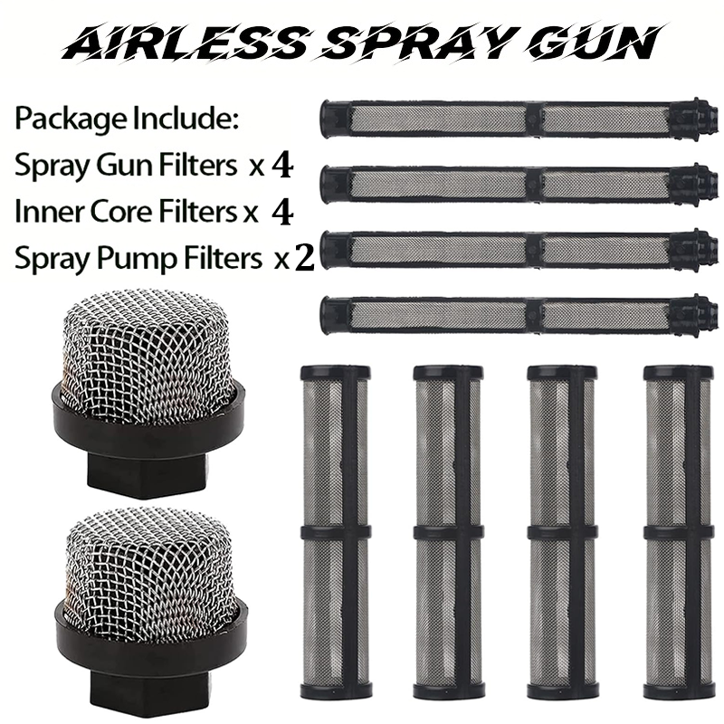 Aftermarket 10-Piece Airless Paint Sprayer Filter Kit - Compatible with Graco & Titan Manifold, Gun & Intake