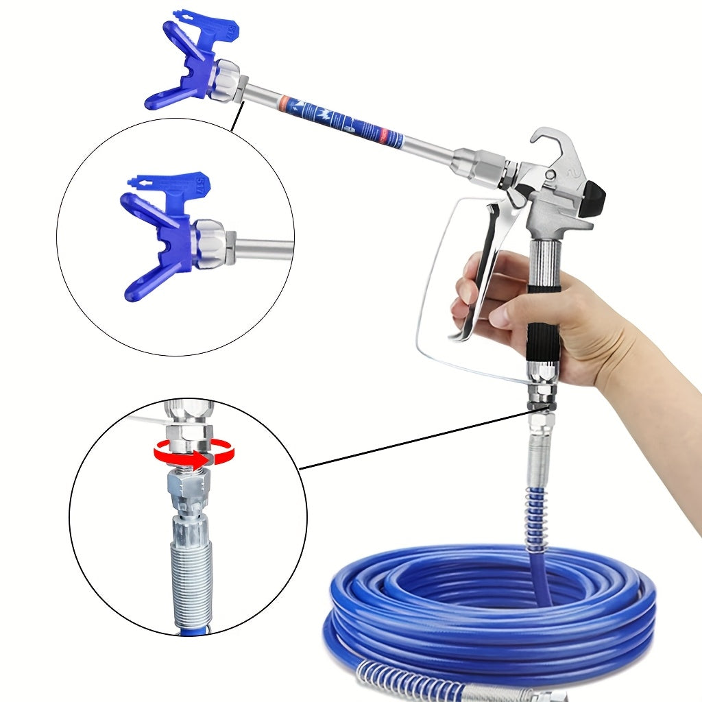 Aftermarket 5-Piece Airless Paint Sprayer Pro Kit - 33ft (10m) High-Pressure Hose, Black Spray Gun with Swivel, 517 Tip & 12" Extension Pole