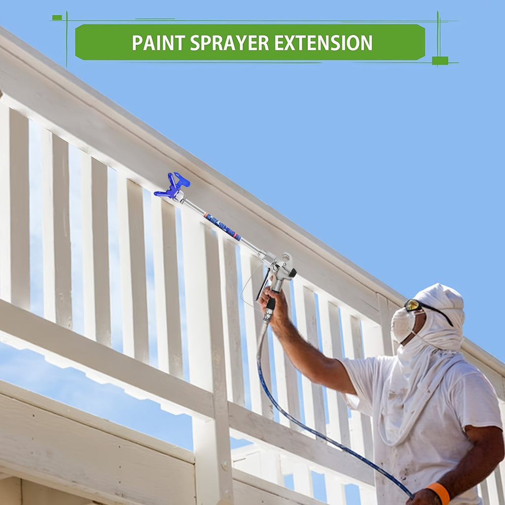 Aftermarket 5-Piece Airless Paint Sprayer Pro Kit - 33ft (10m) High-Pressure Hose, Black Spray Gun with Swivel, 517 Tip & 12" Extension Pole