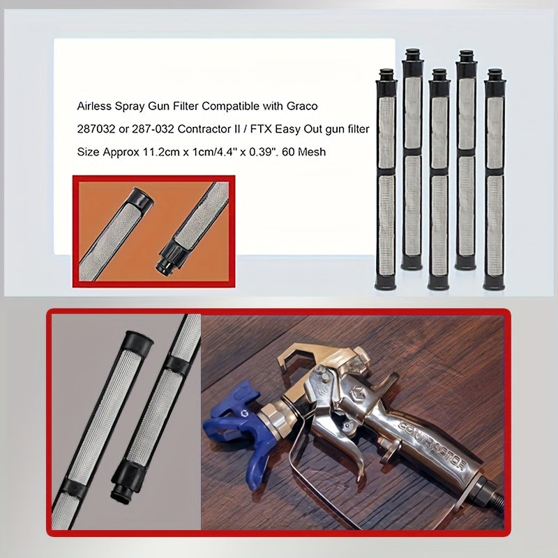 Aftermarket 10-Piece Airless Paint Sprayer Filter Kit - Compatible with Graco & Titan Manifold, Gun & Intake