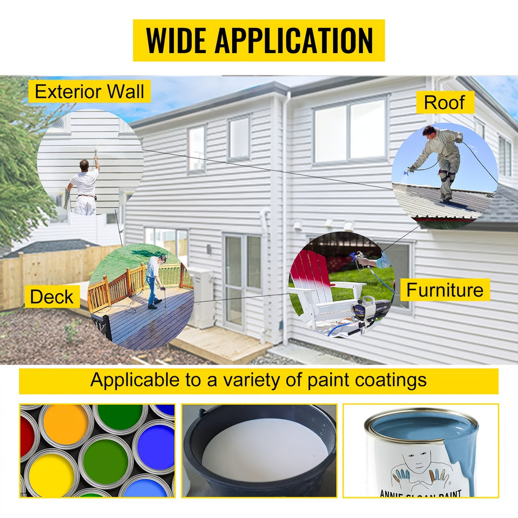 Aftermarket 5-Piece Airless Paint Sprayer Pro Kit - 33ft (10m) High-Pressure Hose, Black Spray Gun with Swivel, 517 Tip & 12" Extension Pole
