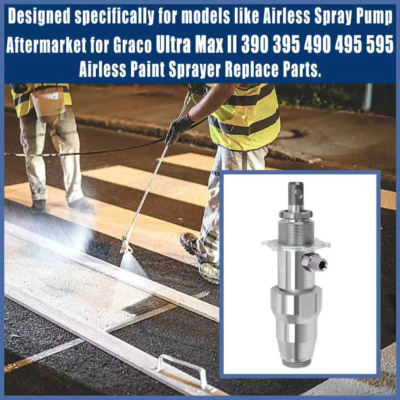 Aftermarket Airless Spray Pump Displacement for Graco Ultra Max II 390 395 490 495 595 - High Performance Stainless Steel