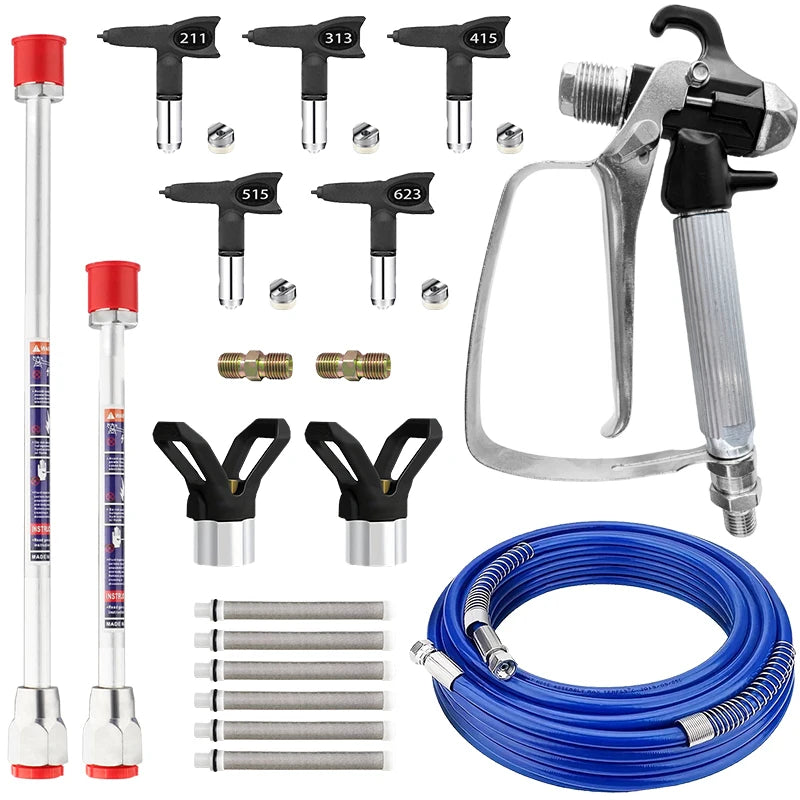 19-Piece Airless Paint Sprayer Accessory Kit for Graco Titan Wagner | Pro Spray Gun, 25ft Hose, 5 Tips