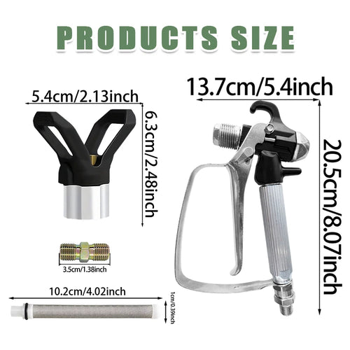 19-Piece Airless Paint Sprayer Accessory Kit for Graco Titan Wagner | Pro Spray Gun, 25ft Hose, 5 Tips