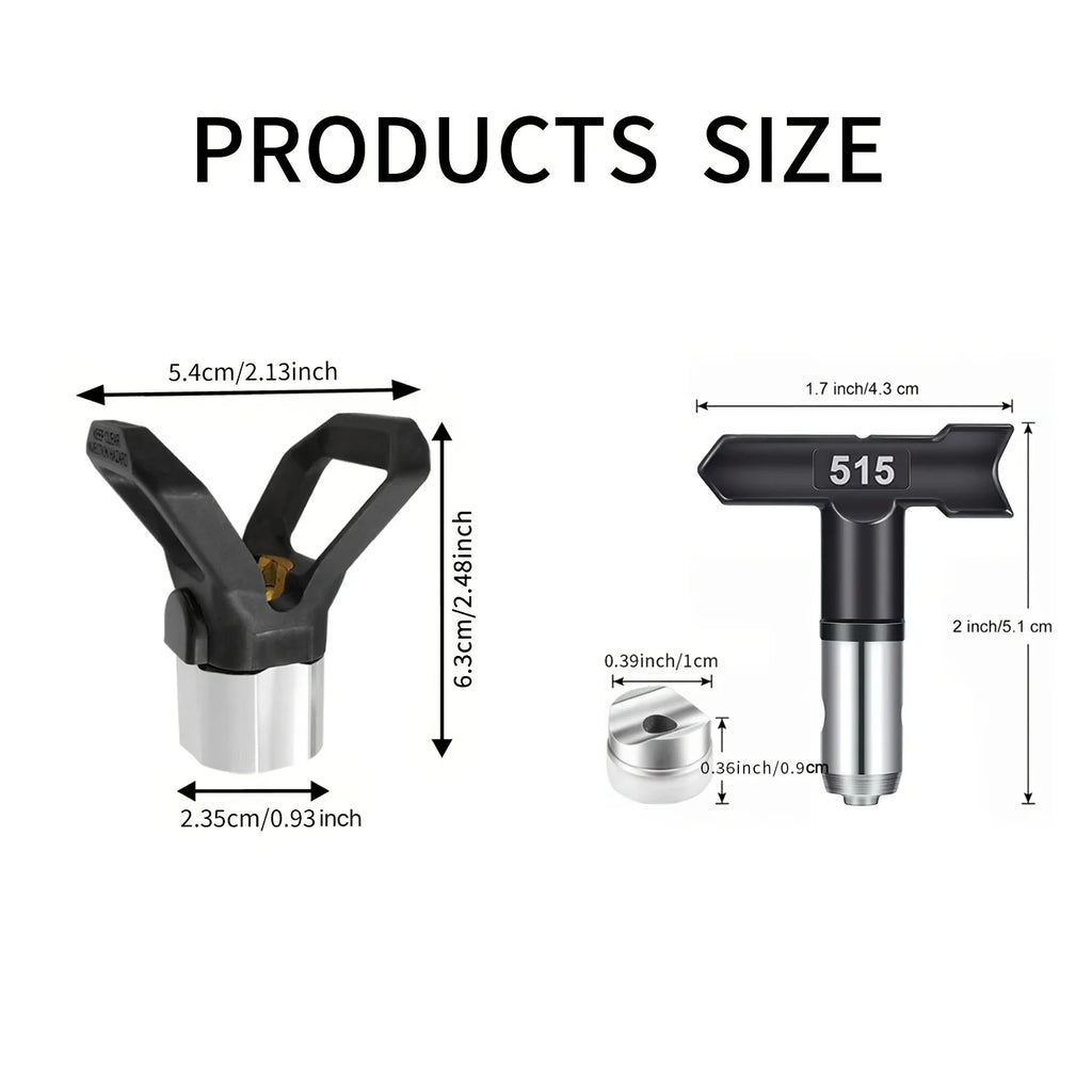 Aftermarket 14-Piece Airless Spray Tip & Guard Set - Compatible with Graco Titan Wagner (12 Precision Nozzles + 2 Tip Guards)