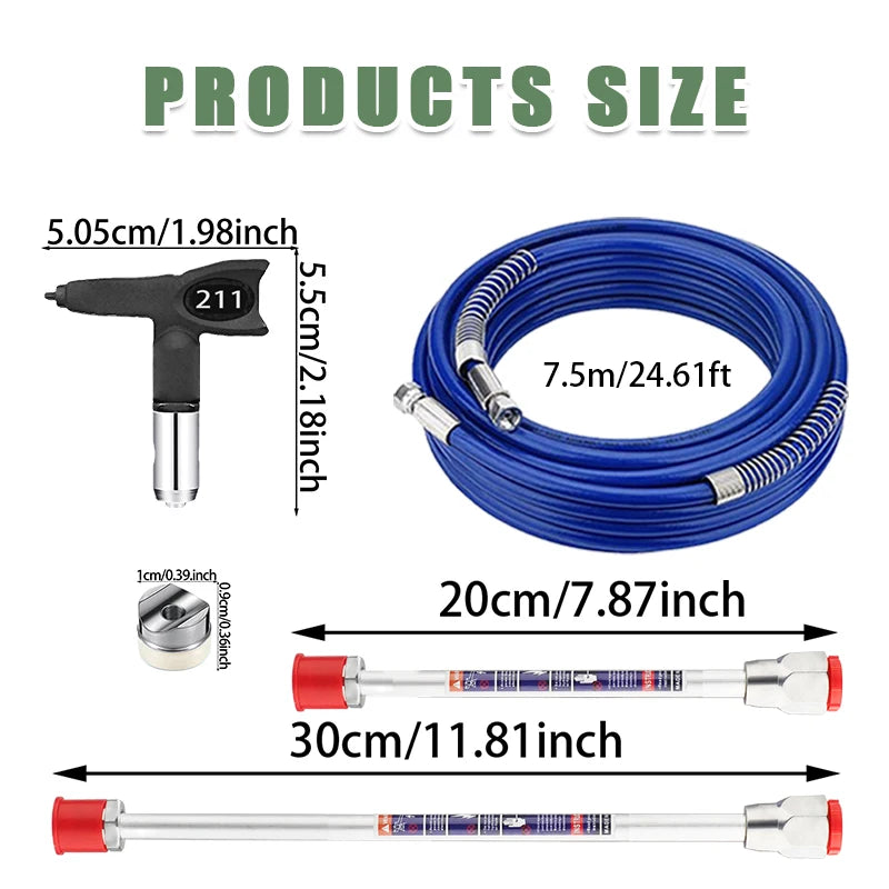 19-Piece Airless Paint Sprayer Accessory Kit for Graco Titan Wagner | Pro Spray Gun, 25ft Hose, 5 Tips